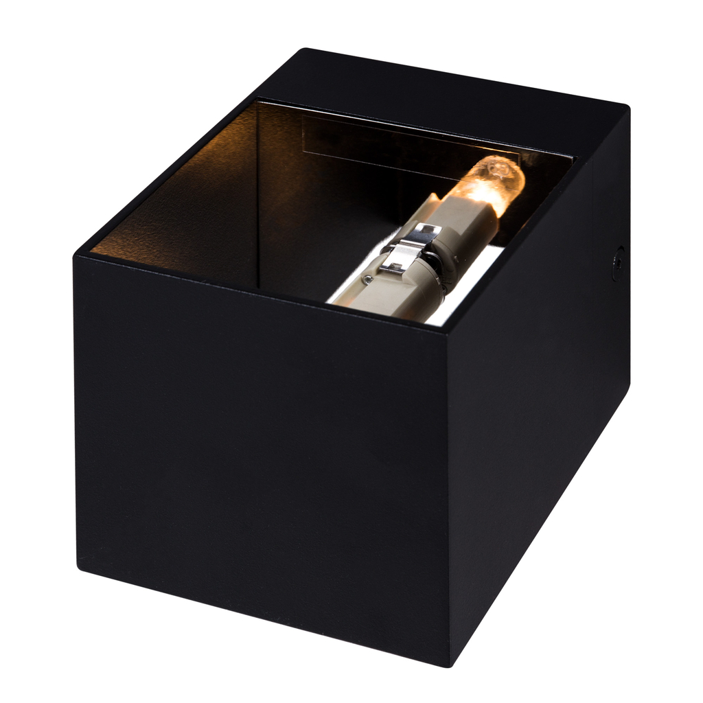 Čierne minimalistické nástenné svietidlo kocka TRANSFER WL