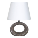 Stolná lampa s tienidlom bielo-hnedá 30 cm