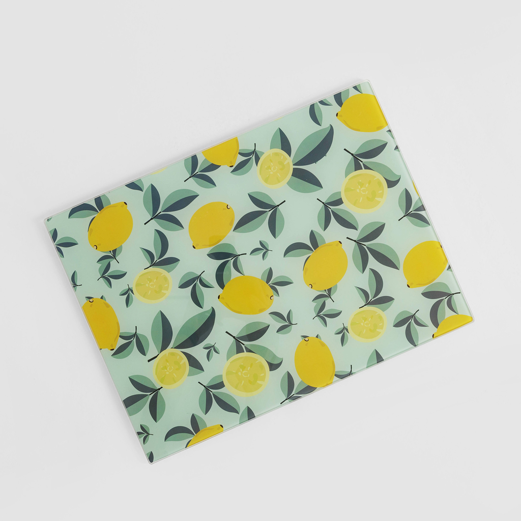 Sklenená doska na krájanie, citróny, 40x30 cm