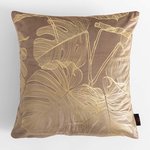 Obliečka na vankúš s motívom monstery béžovej farby AMBRO 45x45 cm