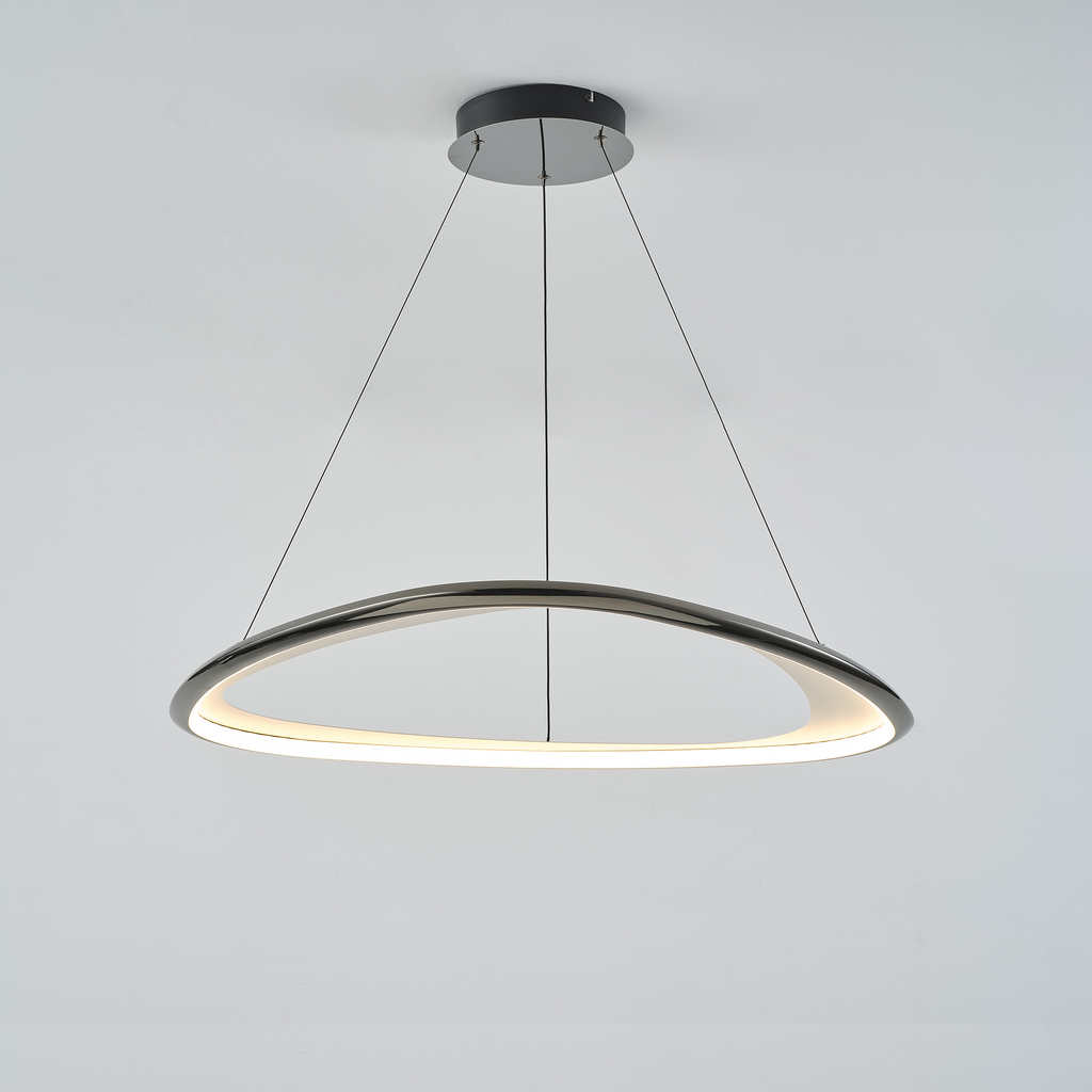 LED luster na lanku GETAFE chrómovaná čierna 85 cm