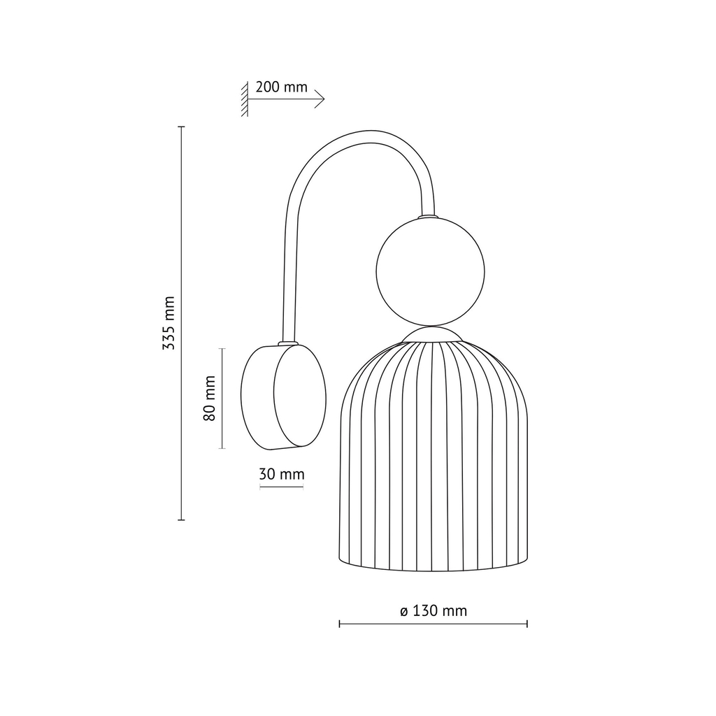Čierne nástenné svietidlo SOPHIA COGNAC