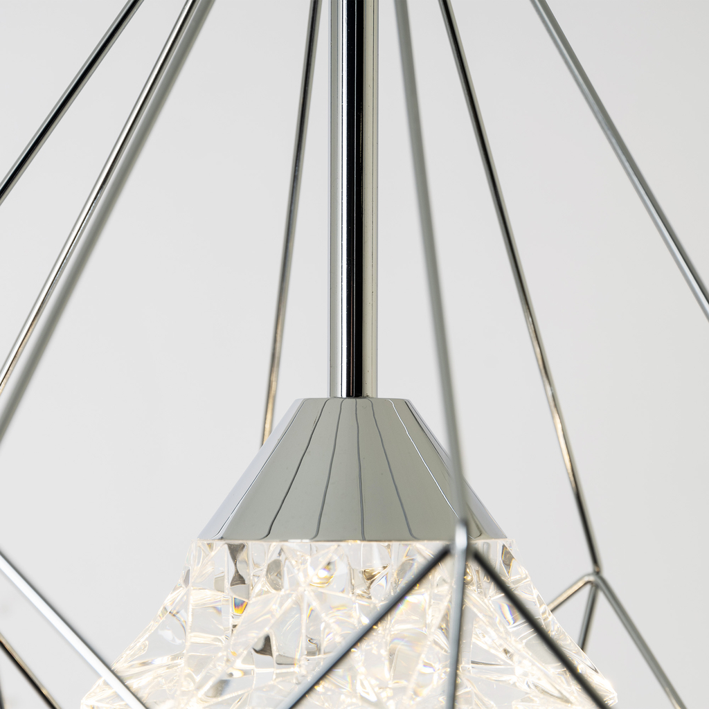 Chrómové závesné svietidlo AMY