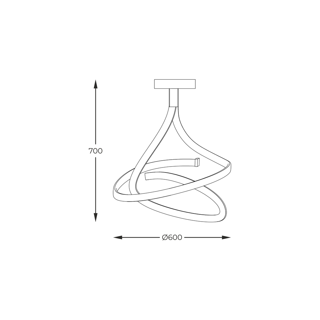 LED prisadený luster čierny VISO 60 cm