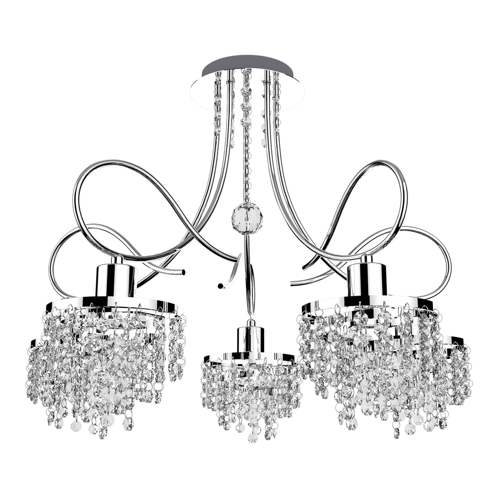 Luster so striebornými kryštálmi TINA 5