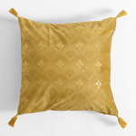 Velúrová obliečka na vankúš v horčicovej farbe CASSIA 45x45 cm