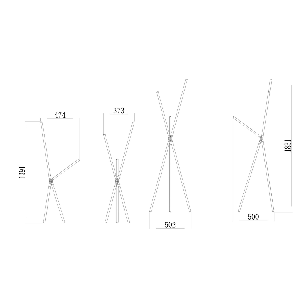 Stojacia LED lampa LAUTARO s vláknom čierna