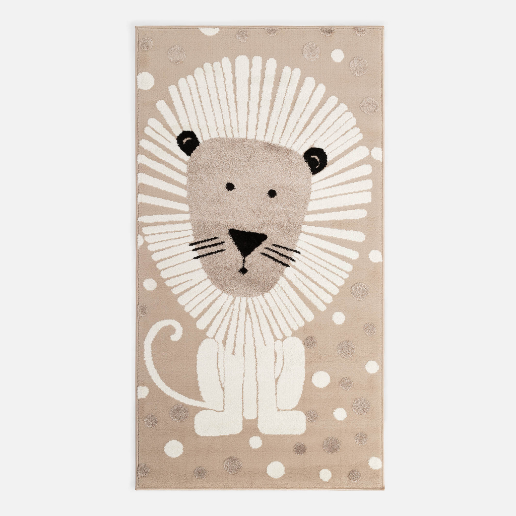 Krémový koberec so lvom STEP 80x150 cm
