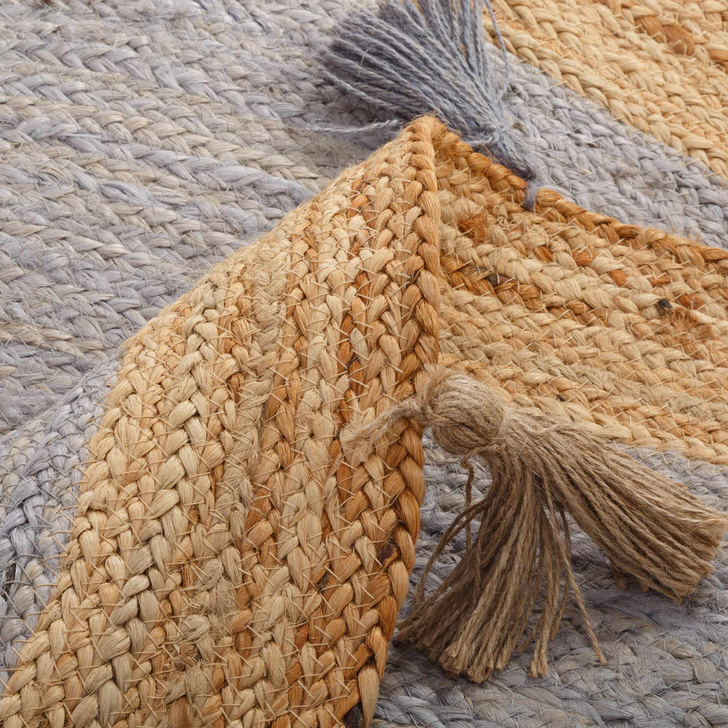 Okrúhly jutový koberec BRUGA, geometrický, 100 cm