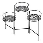 Čierny kovový stojan na 3 kvetináče 49,5 cm