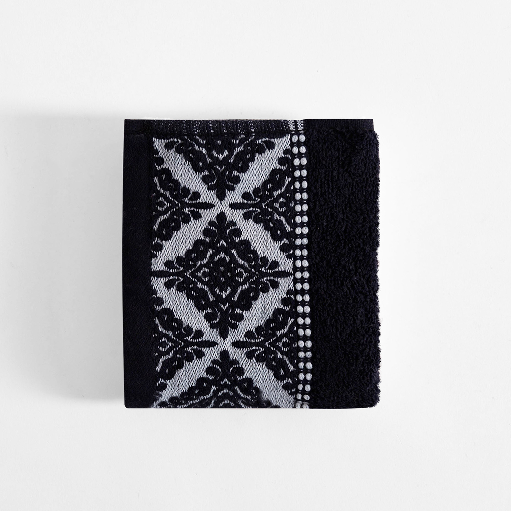 Bavlnený uterák čierno-biely AGADIR 30x50 cm