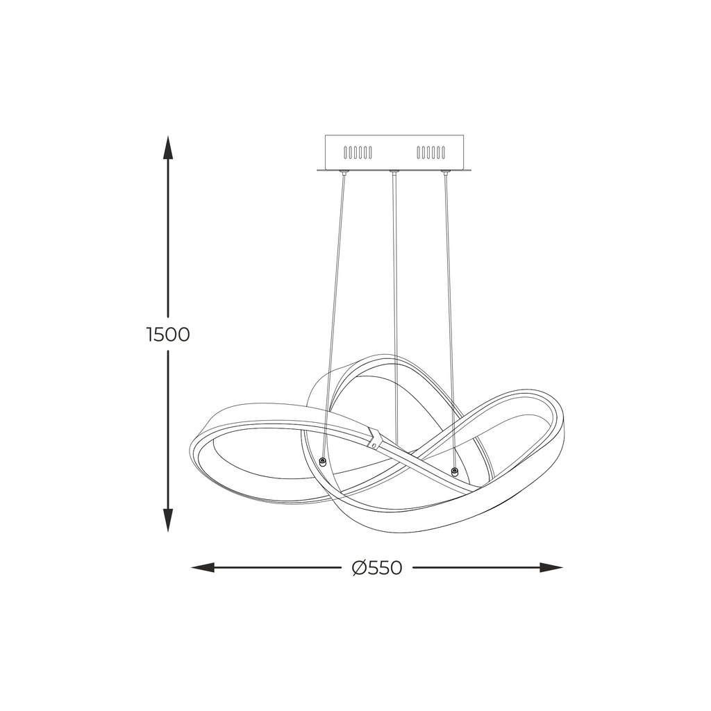 Závesné LED svietidlo INDIGO čierno-zlaté