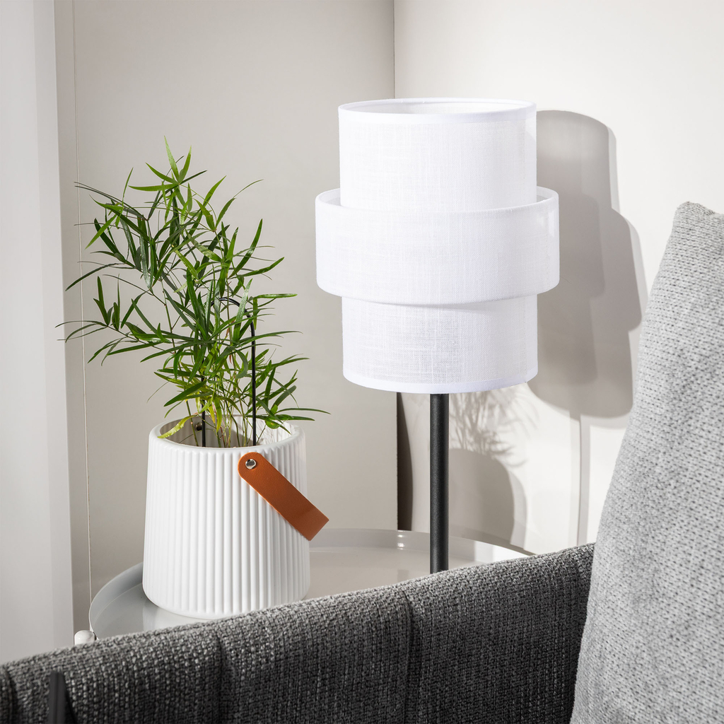 Kvetináč s rukoväťou biely 15 cm