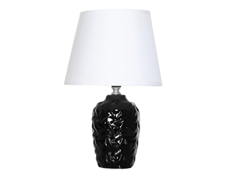 Stolná lampa s tienidlom čierno-biela 31,5 cm