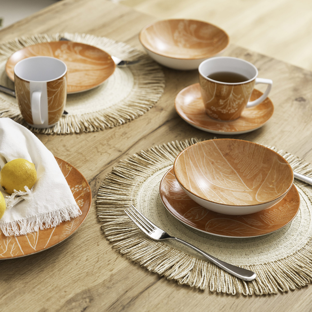 Jedálenský tanier ŠTYRI ROČNÉ OBDOBIA oranžový 27 cm