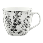 Kvetinový porcelánový hrnček BLACK NATURE biely 550 ml