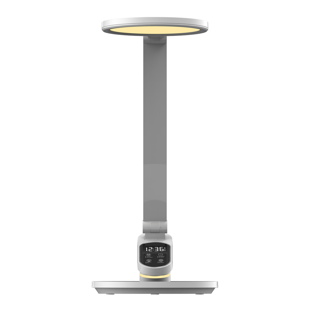 Stolná LED lampa ARTIS s displejom biela