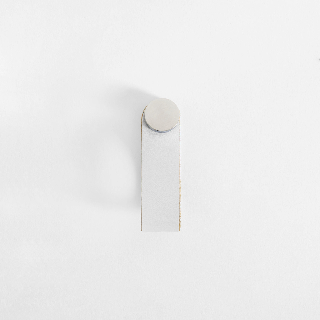 Kožená úchytka biela AGL24 KIDDON