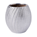 Kúpeľňový pohár na kefky keramický strieborný, 8,5 cm