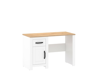 Písací stôl so skrinkou a zásuvkou biely LANZETTE