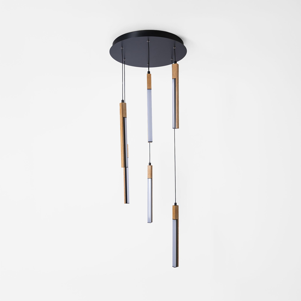 Závesné LED svietidlo drevené tienidlá ELIOT VI