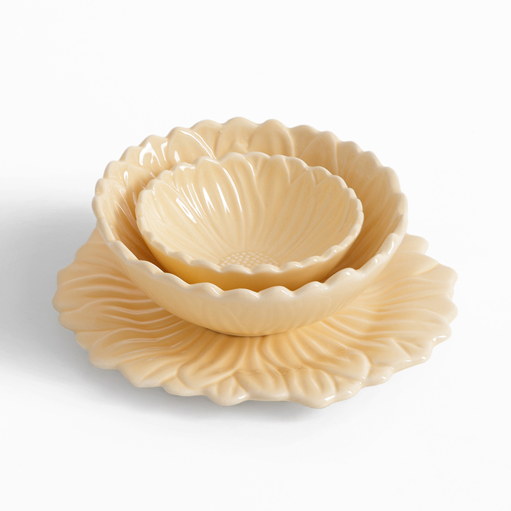 Dezertný tanier žltý kvet 21 cm