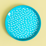 Súprava 4 plastových tanierov modrá, 21 cm