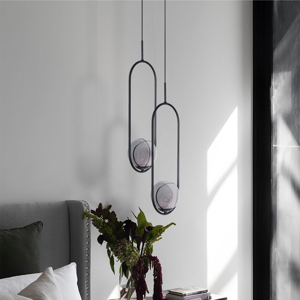 Závesné svietidlo DAVOS guľa čierna