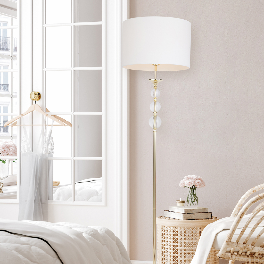 Stojacie svietidlo bielo-zlaté REA II