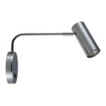 Strieborné moderné nástenné svietidlo s nastaviteľným ramenom TUBO WL