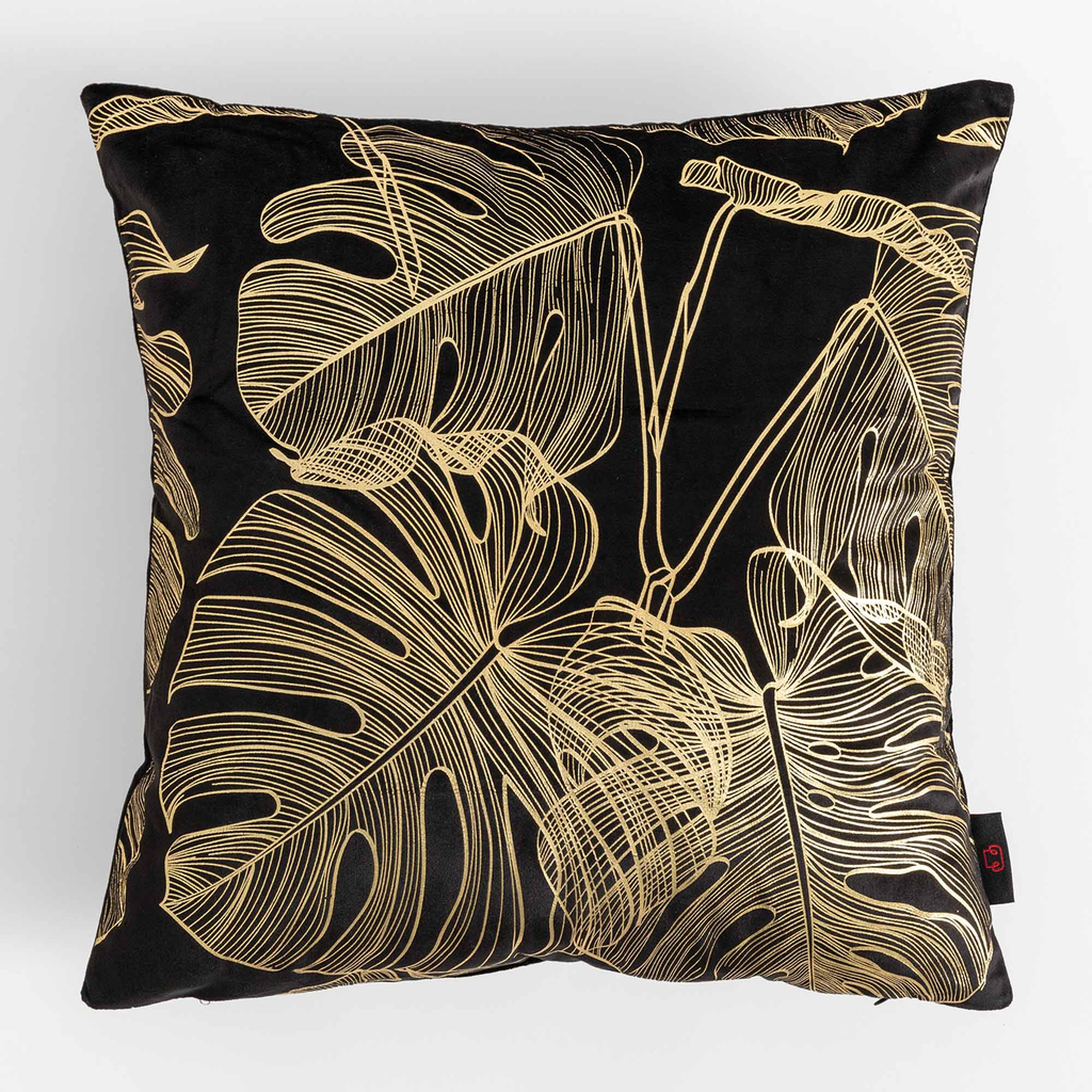 Obliečka na vankúš s motívom monstery čiernej farby AMBRO 45x45 cm