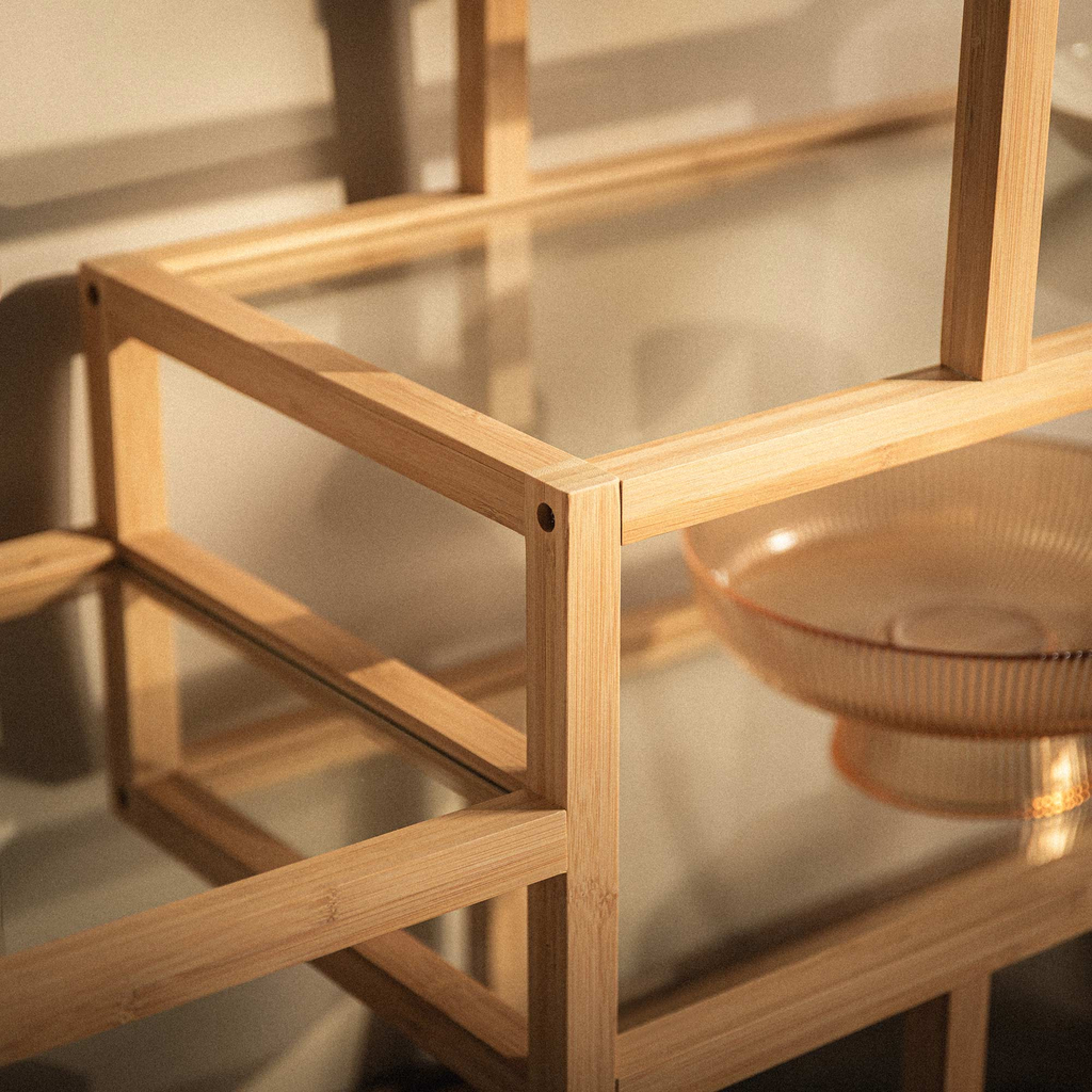 Knižnica z bambusového dreva HORO 79 cm