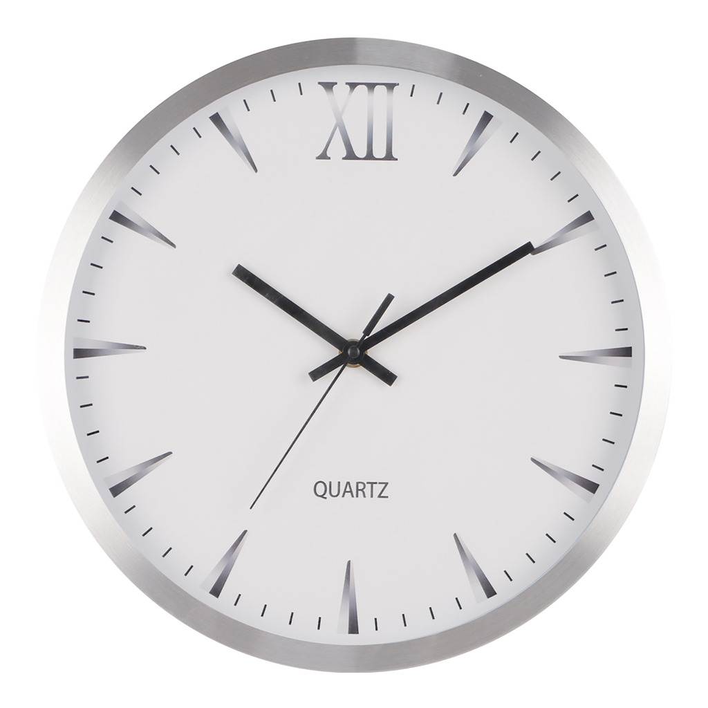 Strieborné nástenné hodiny 30,5 cm