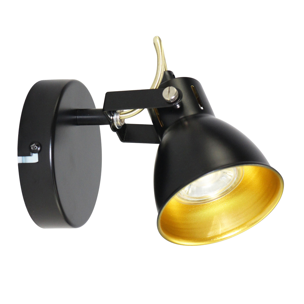 Nástenné bodové svietidlo čierno-zlaté ORO FALCO