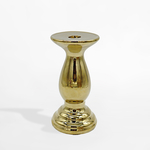 Zlatý zdobený jednoduchý svietnik 21 cm