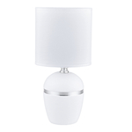 Stolová lampa keramická, bielo-strieborná 27 cm