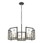 Závesné svietidlo s kryštálmi čierno-zlaté CAROLINE 5