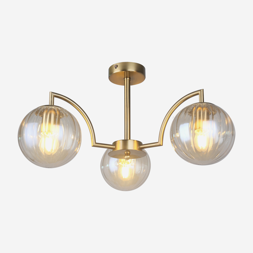 Stropné svietidlo 3 gule zlaté TORA
