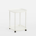 Príručný stolík na kolieskach s 2 poličkami biely 39x50 cm