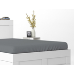 Bavlnené prestieradlo PURE s gumičkou, tmavosivé 140x200 cm