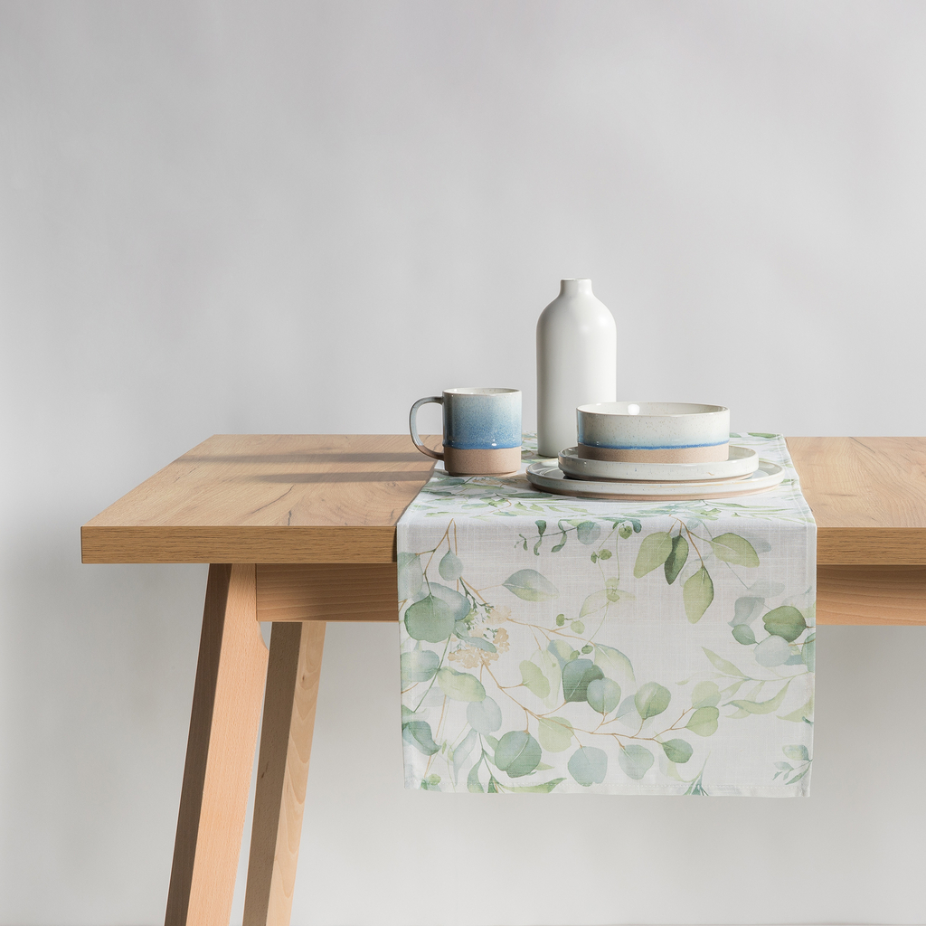 Behúň na stôl GARDENIC so zelenými listami 40x120 cm