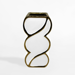 Moderná váza bielo-zlatá 25 cm