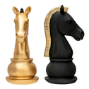 Dekorácia šachová figúrka čierno-zlatá SKOKAN 19 cm