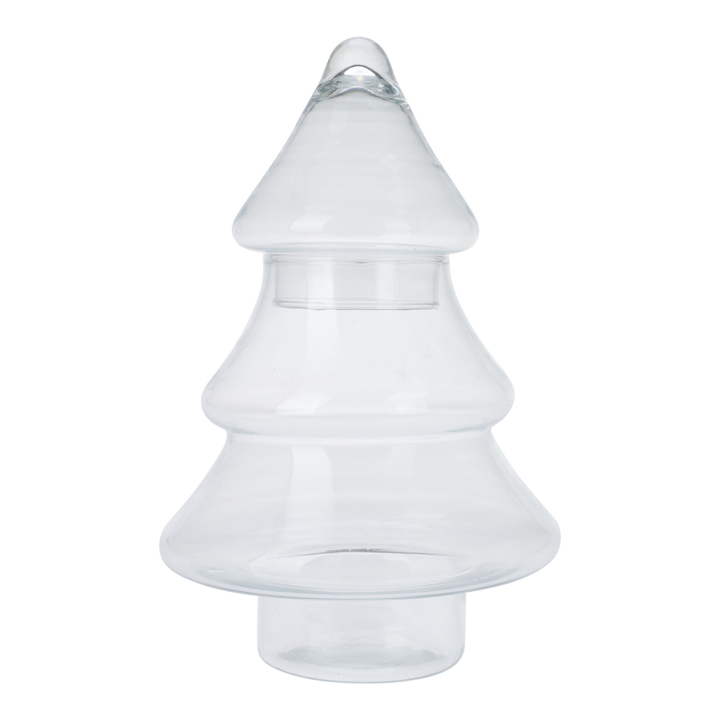 Sklenená bonboniéra VIANOČNÝ STROMČEK 18x26 cm