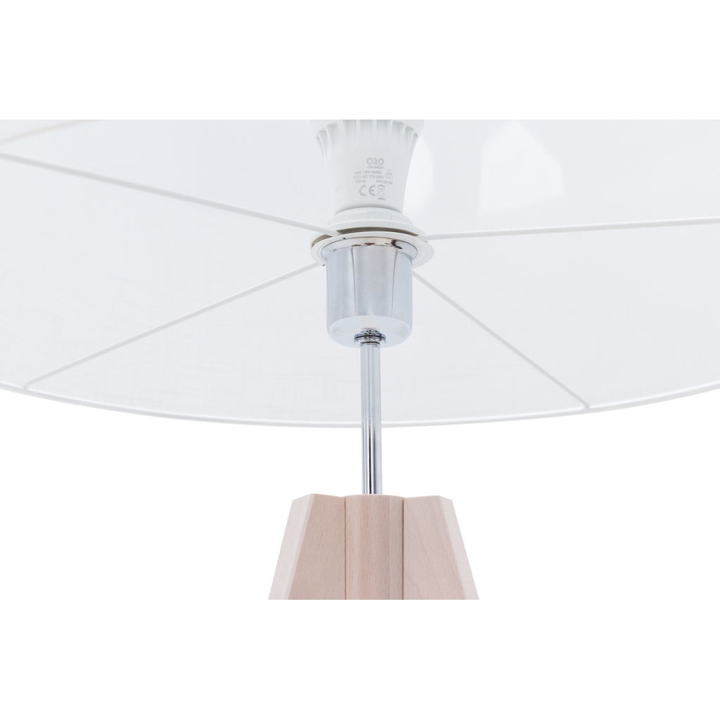 Svietidlo na drevenom statíve tienidlo biele DOVE