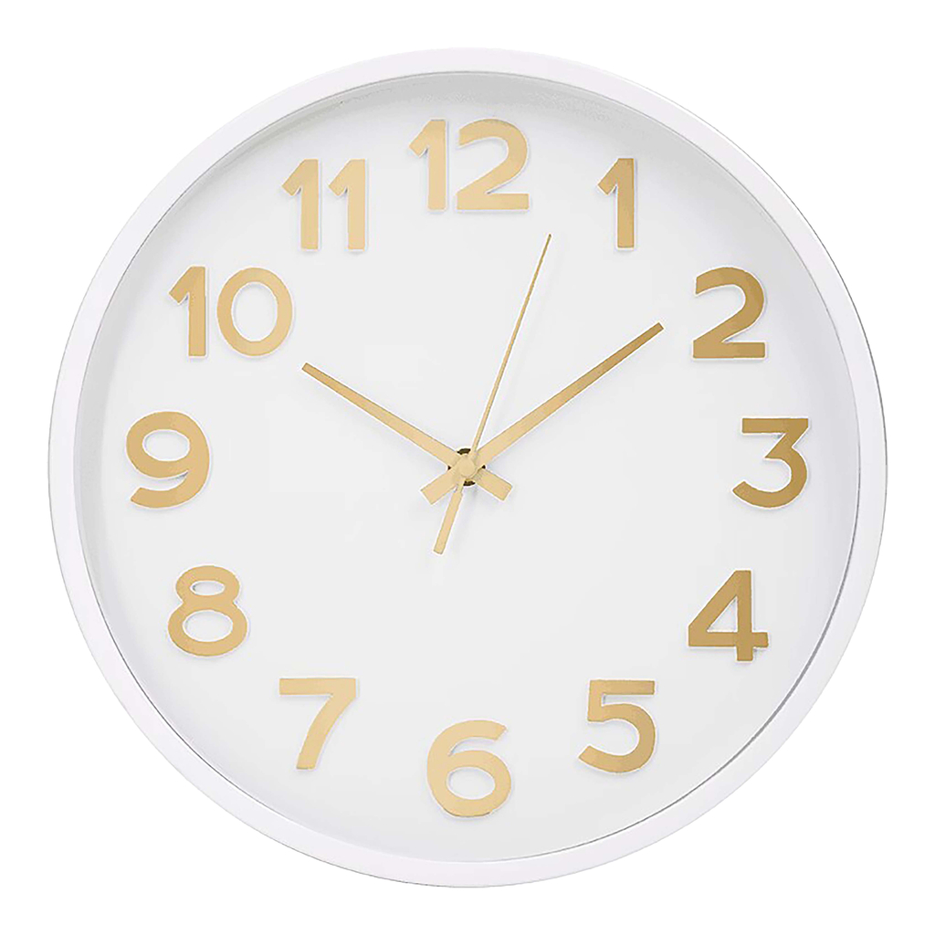Okrúhle škandinávske hodiny biele 30 cm