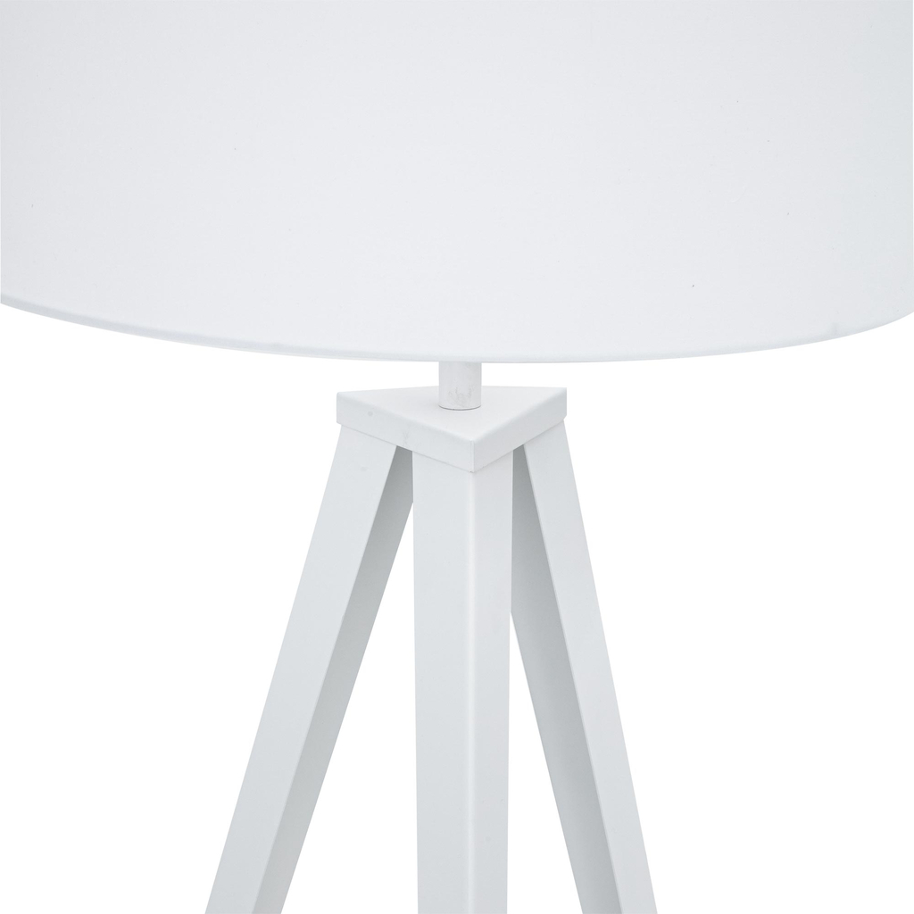 Stojacia lampa na trojnožke, biele tienidlo MARESCA