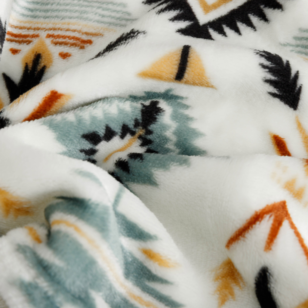 Deka, boho vzor, biela CODIE 130x160 cm