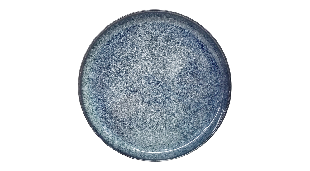 Talerz deserowy ceramiczny niebieski 21 cm wykonany z ceramiki kamionkowej. 