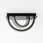 Stropné svietidlo 2 krúžky čierne TULA s diaľkovým ovládaním